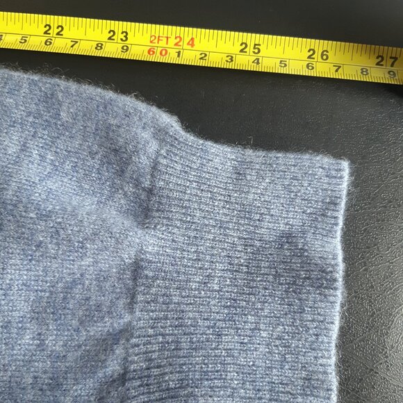 Black Brown 1826 SZ M Light Blue 2 Ply Cashmere Men's Crewneck Sweater - Picture 12 of 12